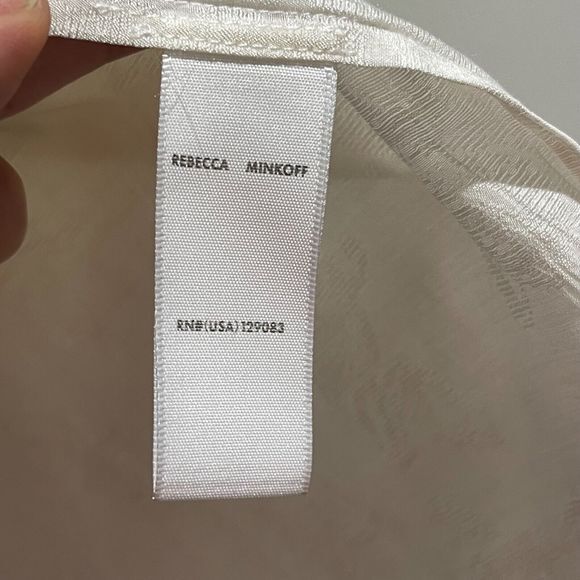 REBECCA MINKOFF Women's Small 3/4 Sleeves Modal Blend Top Blouse Cream Loose Fit - Picture 12 of 12